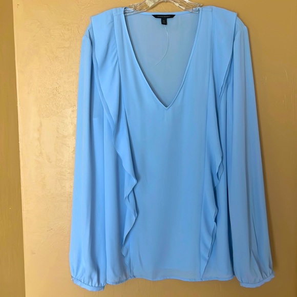 Banana Republic extra-large, sheer blue blouse. - Picture 1 of 6